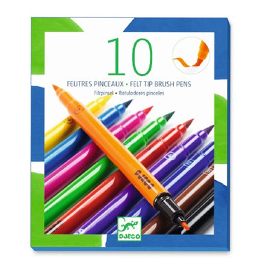 10 Felt Brushes - Classic Colours