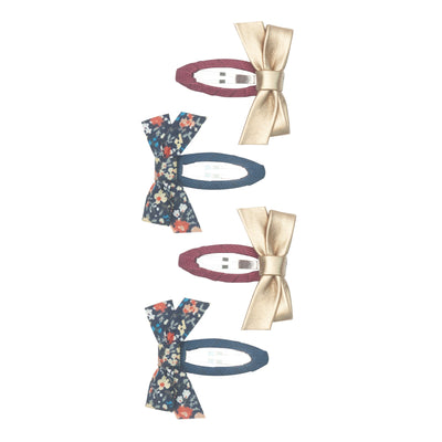 Flora Bow Clips - Winter Ivy