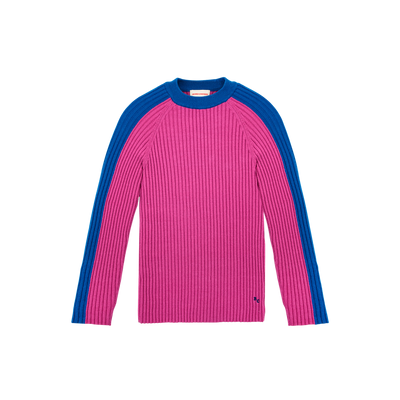 Womens Colorblock Ribbed Knitted Jumper