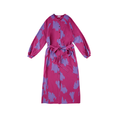 Womens Buttoned LS Dress - Shadows