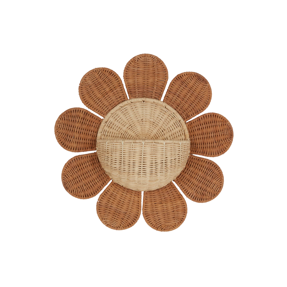 Rattan Daisy Wall Basket