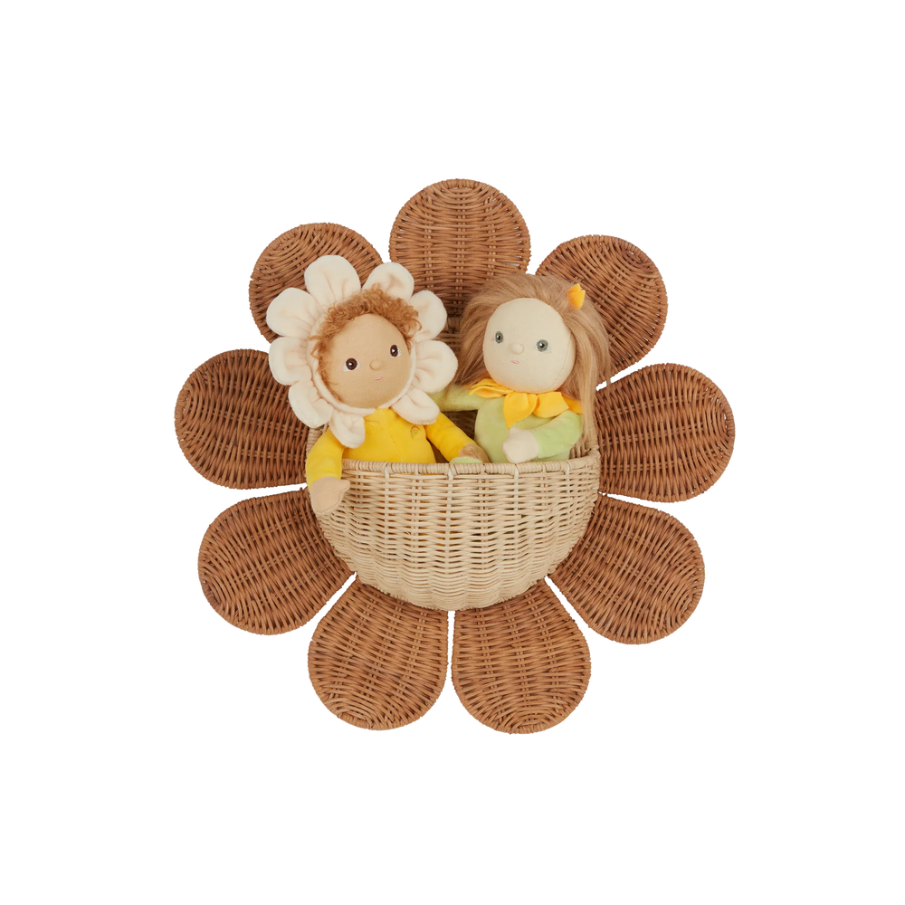 Rattan Daisy Wall Basket